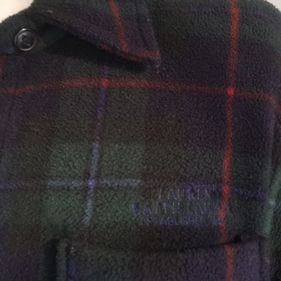 Lauren petite fleece plaid L/S Logo shirt buttoned - Picture 6 of 8